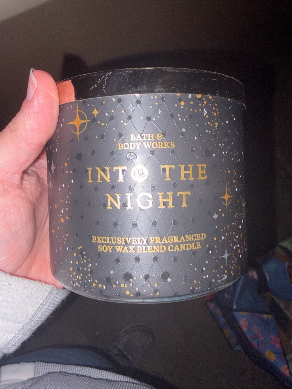Bath & Body Works Into The Night Candle - Black & Gold Design